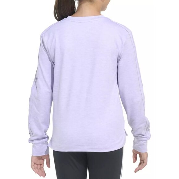 NWT Girls Adidas Size Large Ice Lavender HTR 14 Long Sleeve Mélange Training Tee - Picture 2 of 7